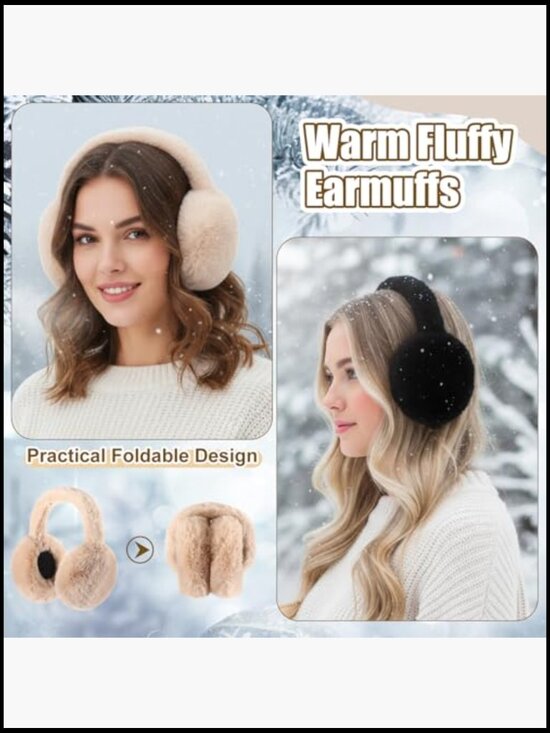 Winter Beanie Hat Scarf Gloves Ear Warmer Set Acrylic Fleece Knit
